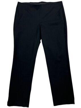 Chico's Women's Pull-On Slim Ankle Pants Flat Front Size 3R US 16R Black Solid